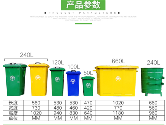 50L-660L鐵制垃圾桶